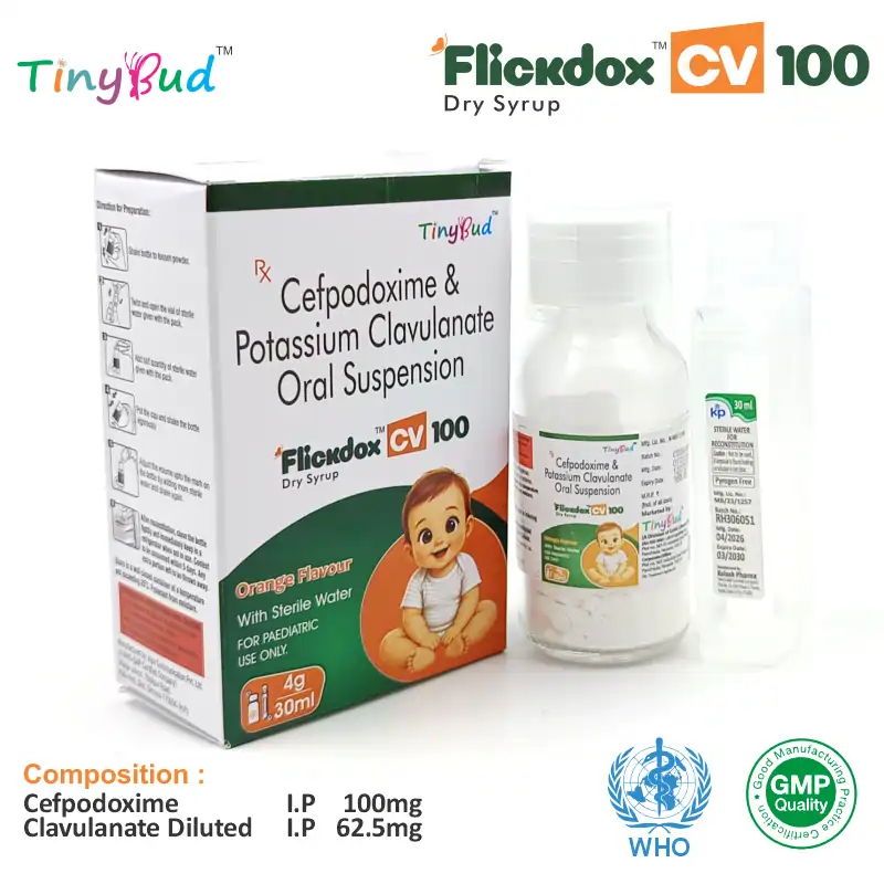 Cefpodoxime Proxetil + Clavulanic Acid Dry Syrup at Best Price in PCD Pharma Franchise for Antibiotic and Bacterial Infections.